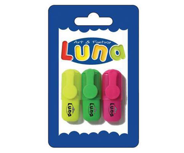 Luna: Színes mini szövegkiemelő 3db-os szett