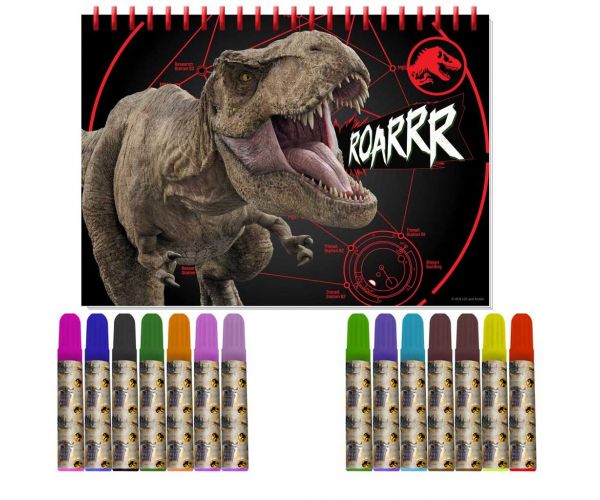 Luna: Jurassic World színező szett sablonnal és matricával 54x47cm