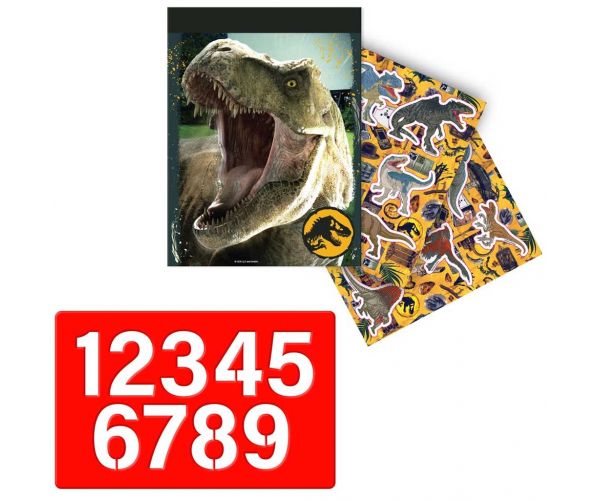 Luna: Jurassic World színező szett sablonnal és matricával 54x47cm