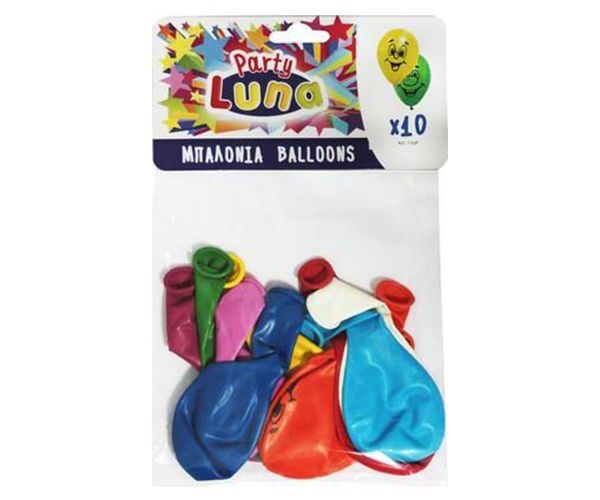 Luna: Smile mintás színes lufi 10db-os szett