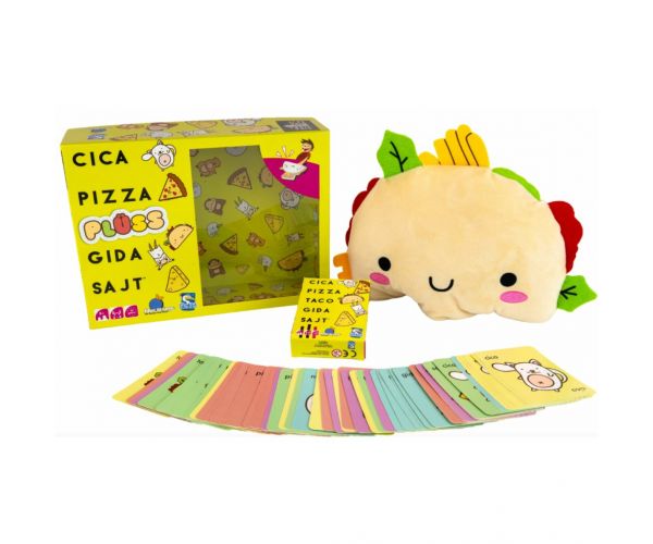 Cica, pizza, plüss, gida, sajt társasjáték