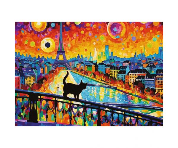 Egy cica Párizsban 1000db-os HQ puzzle kirakó - Trefl