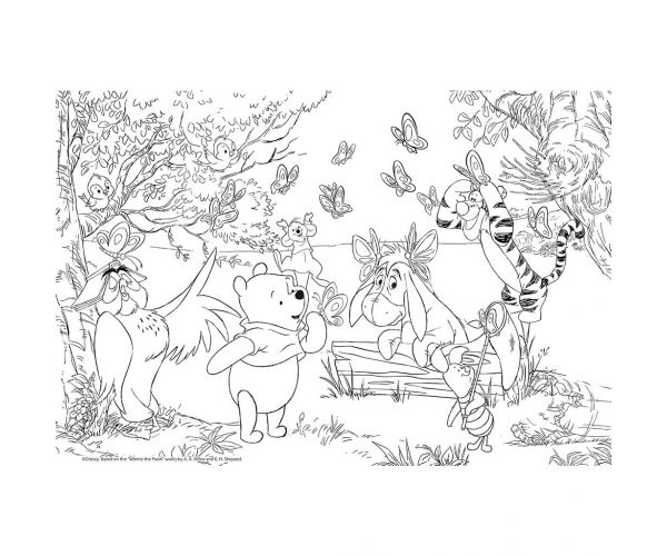 Micimackó 2 az 1-ben maxi 24db-os puzzle és színező 70x50cm - Lisciani