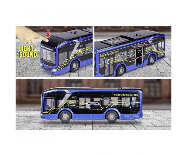 Majorette: MAN Lion's City 10E busz fénnyel és hanggal - Simba Toys