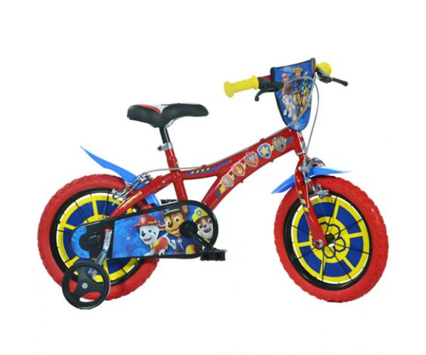 Mancs Őrjárat piros-kék gyerek bicikli 14-es méretben  - Dino Bikes kerékpár