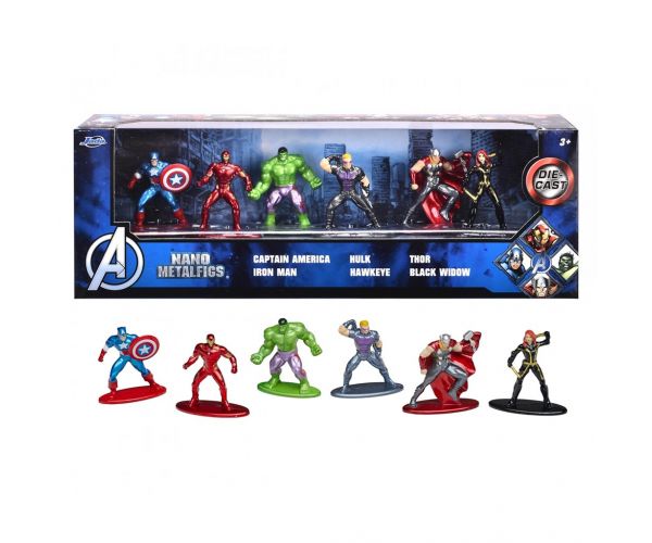 Marvel: Metalfigs Nano Bosszúállók fém figura szett 6db-os - Simba Toys