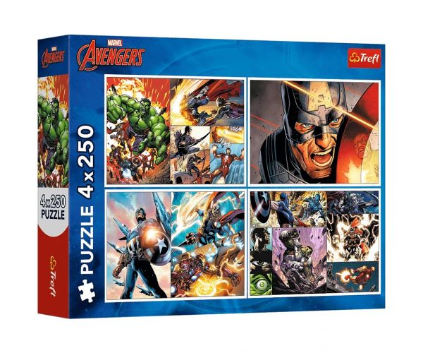 Marvel: Bosszúállók 4x250db-os puzzle - Trefl