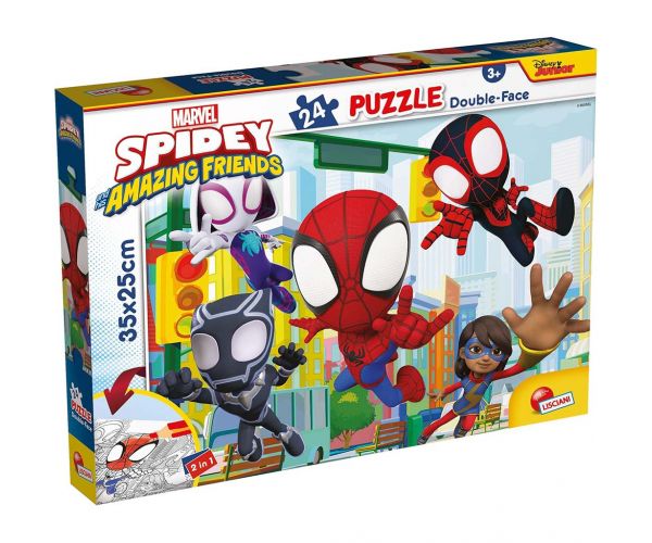 Marvel Spidey 2 az 1-ben 24db-os puzzle és színező 35x25cm - Lisciani