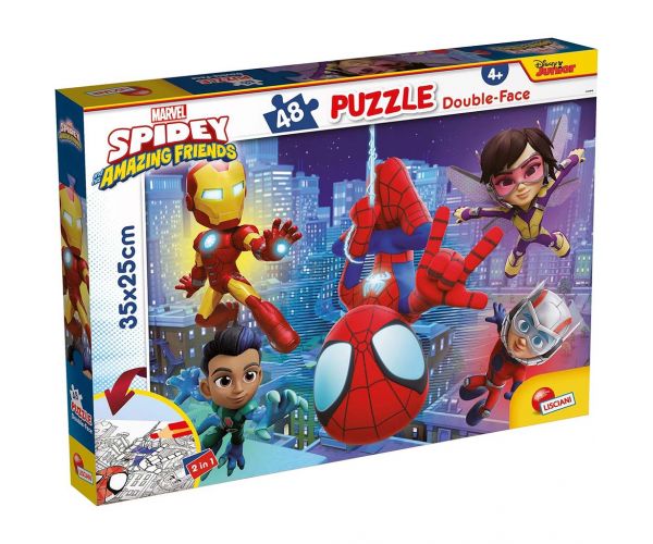 Marvel Spidey 2 az 1-ben 48db-os puzzle és színező 35x25cm - Lisciani