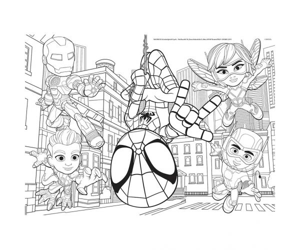 Marvel Spidey 2 az 1-ben 48db-os puzzle és színező 35x25cm - Lisciani