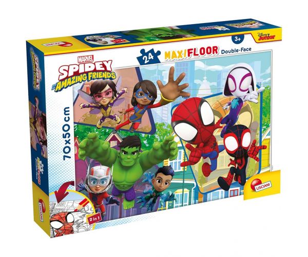 Marvel Spidey 2 az 1-ben maxi 24db-os puzzle és színező 70x50cm - Lisciani