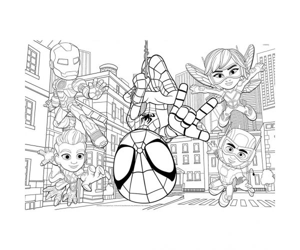 Marvel Spidey 2 az 1-ben maxi 2x24db-os puzzle és színező 50x35cm - Lisciani