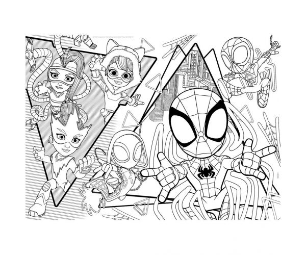 Marvel Spidey 2 az 1-ben maxi 35db-os puzzle és színező 70x50cm - Lisciani