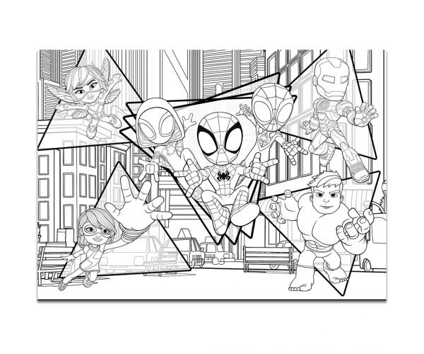 Marvel Spidey 2 az 1-ben maxi 4x48db-os puzzle és színező 35x25cm - Lisciani