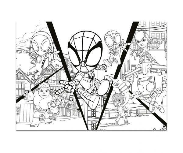 Marvel Spidey 2 az 1-ben maxi 4x48db-os puzzle és színező 35x25cm - Lisciani