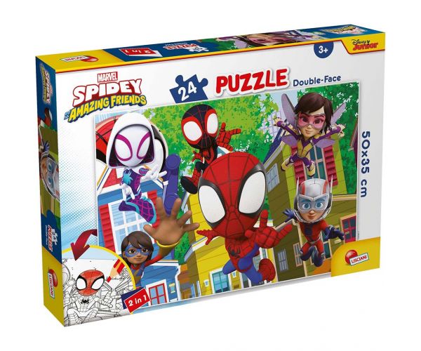 Marvel Spidey és csapata 2 az 1-ben 24db-os puzzle és színező 50x35cm - Lisciani