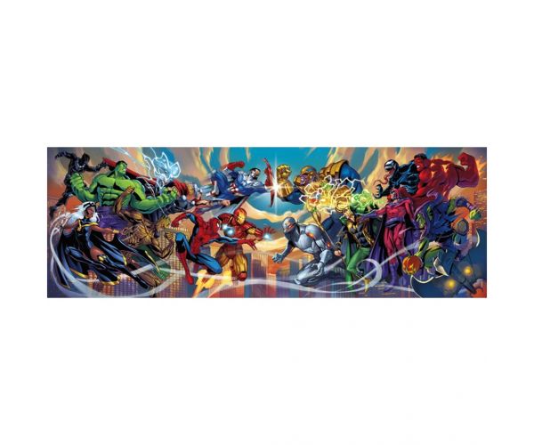 Marvel hősök 1000db-os panoráma puzzle poszterrel - Clementoni