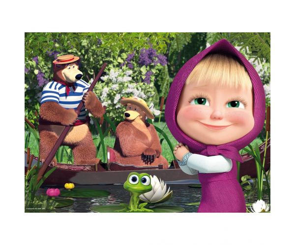 Mása és a medve a tavon 2 az 1-ben 24db-os Eco maxi puzzle és színező 70x50cm - Lisciani