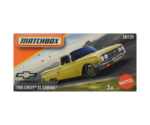 Matchbox: Papírdobozos 1960 Chevy El Camino sárga kisautó 1/64 - Mattel