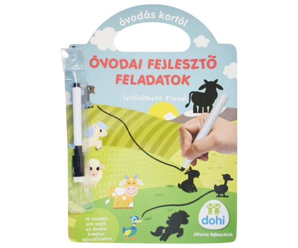 Óvodai fejlesztő feladatok óvodás kortól letörölhető filccel - D-Toys