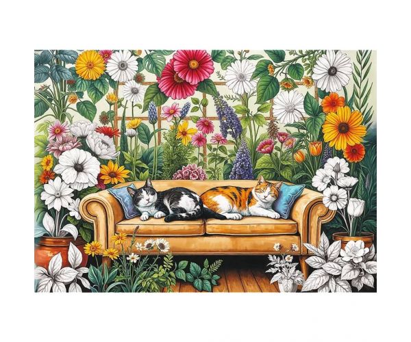 Cicák a virágos kertben – 500 db-os Creative puzzle – Trefl