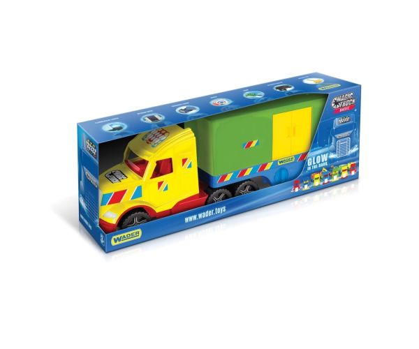 Magic Truck Basic: Kamion dobozos utánfutóval és fénnyel 80cm-es - Wader
