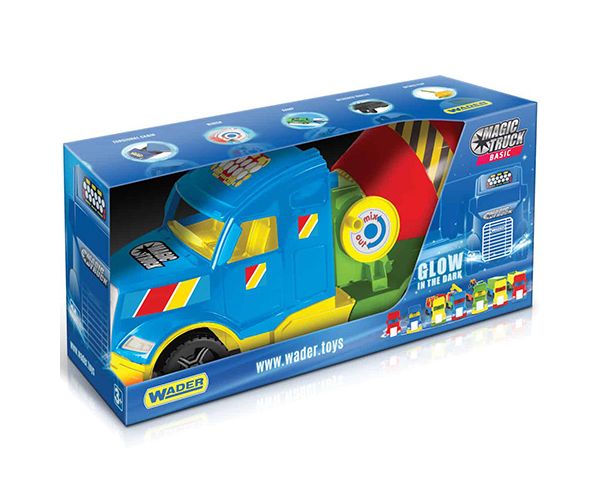 Magic Truck: Betonkeverő mixer kocsi fluoreszkáló lámpákkal 60cm - Wader
