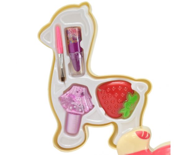 Make-Up Set: Láma formájú három szintes sminkpaletta szett