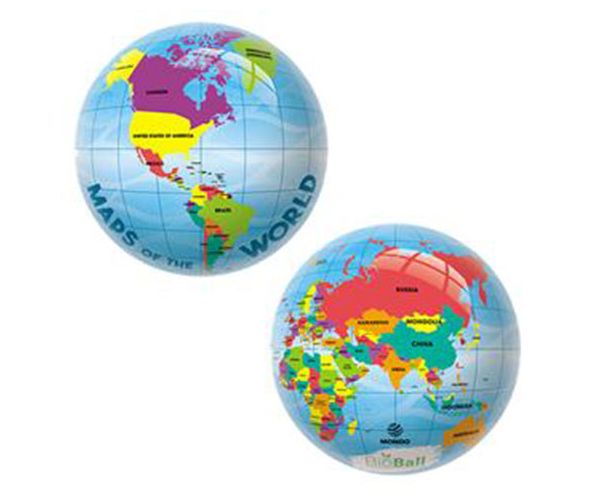 Világtérkép BioBall gumilabda 23cm - Mondo Toys