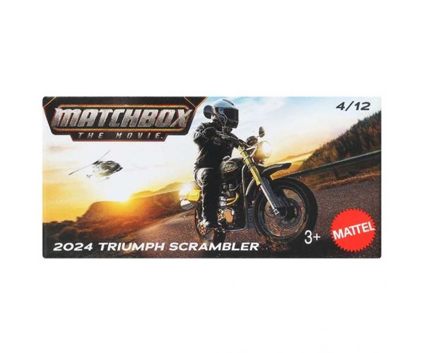 Matchbox A Film: 2024 Triumph Scrambler papírdobozos kismotor 1/64 – Mattel