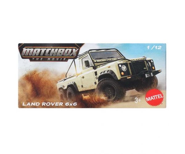 Matchbox A Film: Land Rover 6x6 papírdobozos kisautó 1/64 – Mattel