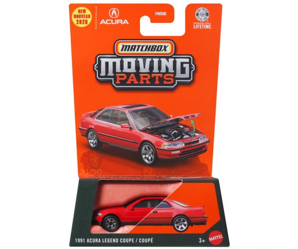 Matchbox Moving Parts: 1991 Acura Legend Coupe nyitható kisautó 1/64 - Mattel
