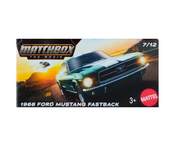 Matchbox: Papírdobozos 1968 Ford Mustang Fastback zöld kisautó 1/64 - Mattel