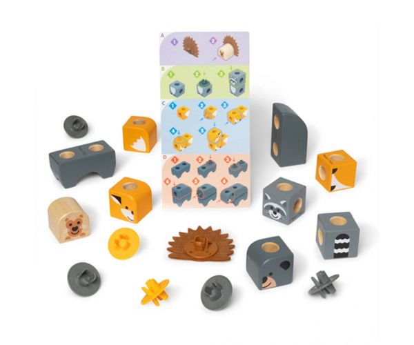 Melissa&Doug: Blockables - Erdei állatok fa játékszett - Spin master