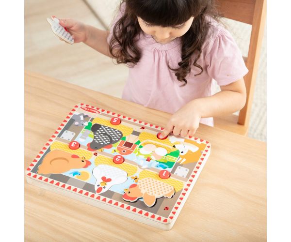 Melissa&Doug Push to Pop Puzzle – Boldog tyúkok fa fejlesztő puzzle - Spin Master