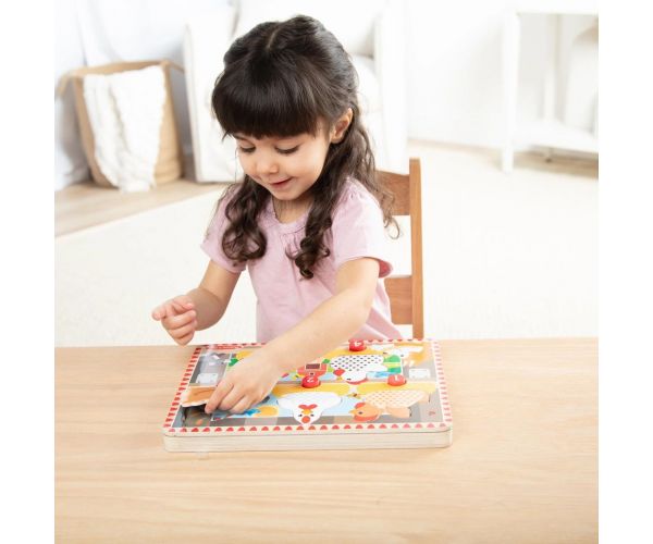 Melissa&Doug Push to Pop Puzzle – Boldog tyúkok fa fejlesztő puzzle - Spin Master