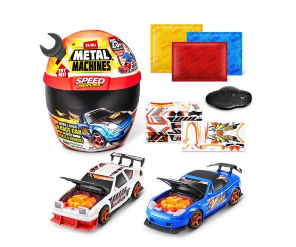 Metal Machines Speed Heroes meglepetés játékszett bukósisakban