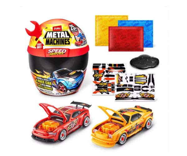 Metal Machines Speed Heroes meglepetés játékszett bukósisakban
