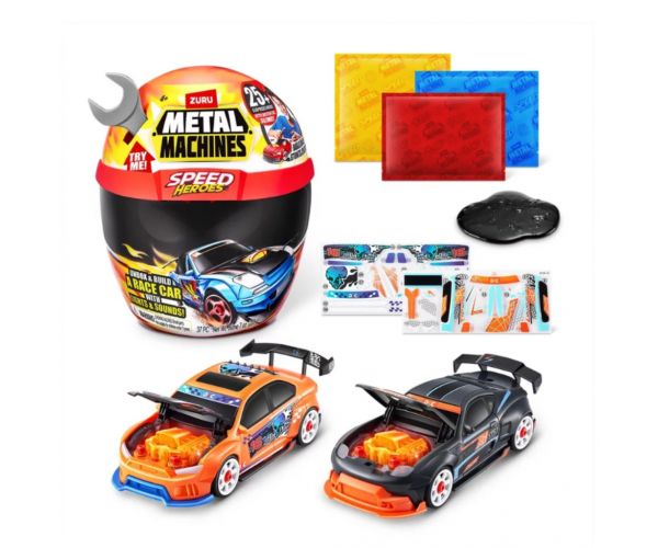 Metal Machines Speed Heroes meglepetés játékszett bukósisakban