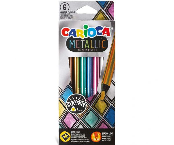 Metallic Maxi háromszög alakú 6db-os színesceruza szett - Carioca