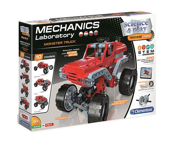 Mechanikai labor Monster Truck 10 az 1-ben építőjáték - Clementoni