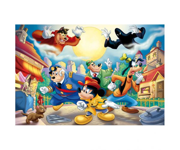 Mickey egér - A detektív 2 az 1-ben 108db-os puzzle és színező 50x35cm - Lisciani