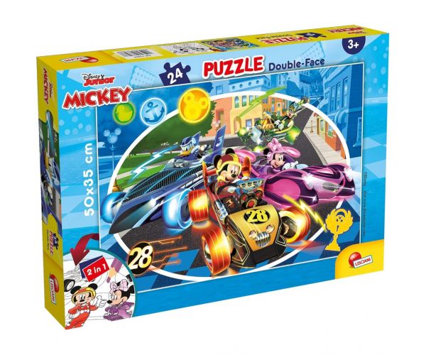 Mickey egér 2 az 1-ben 24db-os puzzle és színező 50x35cm - Lisciani