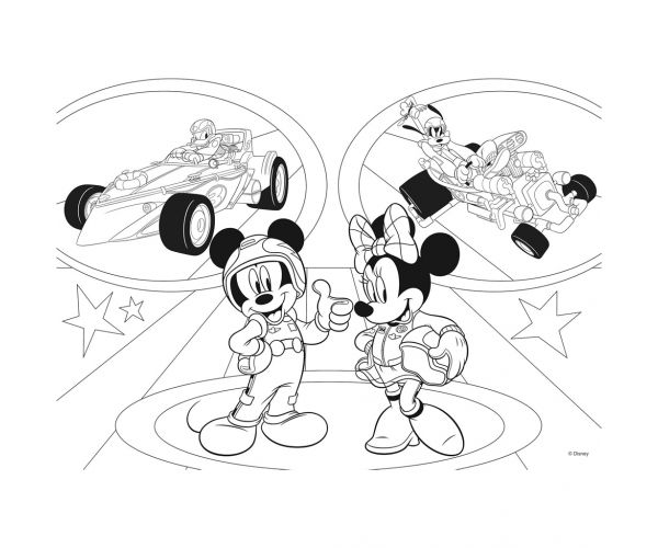 Mickey egér 2 az 1-ben 24db-os puzzle és színező 50x35cm - Lisciani