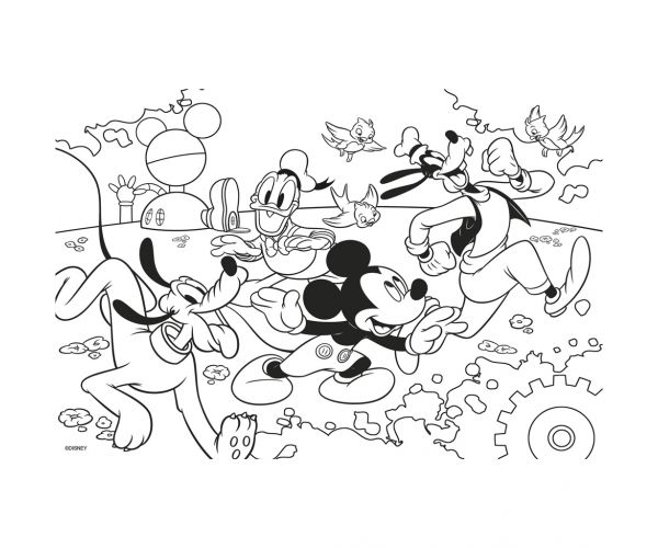 Mickey egér 2 az 1-ben 250db-os puzzle és színező 50x35cm - Lisciani