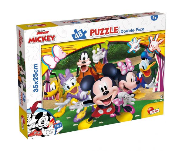 Mickey egér 2 az 1-ben 48db-os puzzle és színező 35x25cm - Lisciani
