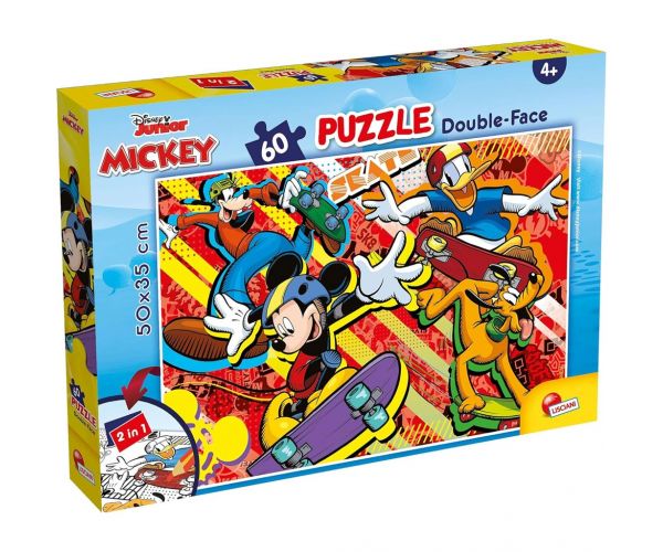 Mickey egér 2 az 1-ben 60db-os puzzle és színező 50x35cm - Lisciani