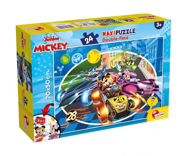 Mickey egér 2 az 1-ben maxi 24db-os puzzle és színező 70x50cm - Lisciani