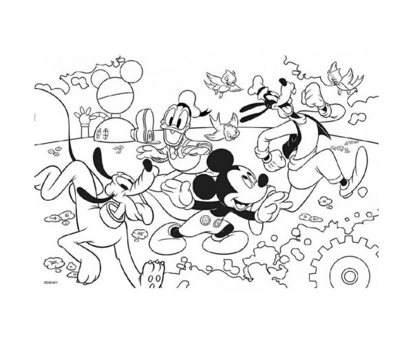 Mickey egér 2 az 1-ben maxi 4x48db-os puzzle és színező 35x25cm - Lisciani