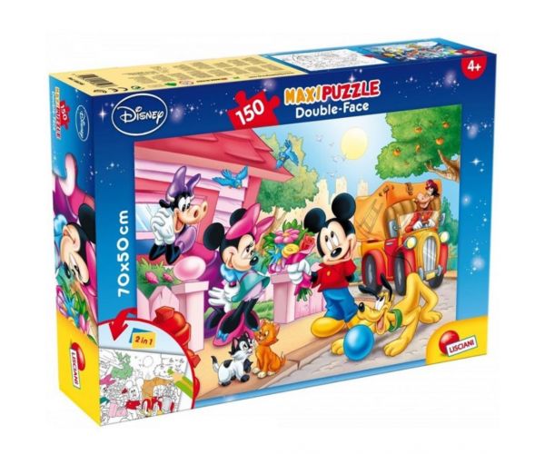Mickey egér és barátai 2 az 1-ben 150db-os puzzle és színező 70x50cm - Lisciani